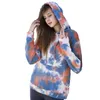 Gym Clothing Sweatshirt Women Tie Dye Hoodies Autumn Thin Light Sweatshirts Fashion Casual Streetwear Sports Loose Gradient Top Jogging