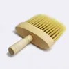 Kuaför Fırçası Profesyonel Yumuşak Naylon Sarı Saç Ahşap Kolu Temizleme Kırık Kıllar Fırçalar Berber Salon Aksesuarları Aracı WH0100