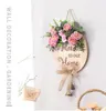 Decorações de Natal Estilo do país Flores Artificiais Artesanato Bell Hangings Welcome Sign para Decoração Home