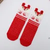 8 цветов рождественские носки женские мультфильм санта шаблон лося теплый хлопок средняя трубка красочные зима рождественские LLE11127