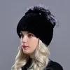 Bérets 2021 fourrure chapeaux pour femmes hiver réel Rex chapeau tricot femme chaud neige casquettes dames élégant princesse bonnets casquette