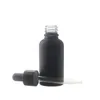 Matte Black Glass Dropper Bottle 1 OZ Empty Perfume Cosmetic Essential Oil Container