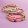 Bracelet de perles de style bohémien, couleur douce, brins colorés, pour femmes et filles, plusieurs brins, extensibles, faits à la main