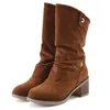 Boots Fashion Cross-Tiled Keep Dark Autumn and Winter Women Pure Color Color Botas Mujer Invierno 2021 Elegante Corta#3