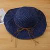 Party hattar sommar solskydd vikbar strand hatt Kvinnors ihåliga andningsbara breda rand kepsar Bow Straw Cap 4 färger T500900