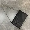 Lüks çanta Tasarımcı çantaları Omuz Çantaları Deri Moda Klasik Zarf Zincir çanta Altın Gümüş Burcu Y Harfi Kadın havyar crossbody siyah cüzdan