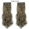 7pcs/Set 130G Synthetic Clip In On Hair Extension Ponytails 22Inch Curly High Temperature Fiber Highlight Color Hairpieces