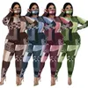 Fall Plus Storlekskläder 2 Piece Set Tracksuit Stretch Top och Byxor Outfits Jogger Sweatsuit Matching Partihandel Drop 211105