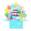 Greeting Cards Creative Card Paper Sculpture Box Kids Birthday Gifts Desktop Ornaments Wishes Postcard 3D Cake Folding Small