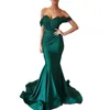 Emerald Green Bridesmaid Dresses 2022 with Ruffles Mermaid Off Shoulder Wedding Gust Dress Junior Maid of Honor Gowns260u