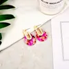 Mode résine acétate larme boucles d'oreilles femmes grosse déclaration concepteur bijoux en gros Huggie