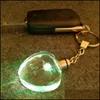 Key Rings Jewelry Fashion Rose Heart Crystal Flashlight Chains Holder Changing Mticolor Led Lights Couple Keychain Drop Delivery 2021 Odlhu