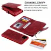 Wallet Phone Cases for iPhone 13 12 11 Pro X XR XS Max 7 8 Plus 2in1 Multifunction Retro PU Leather Flip Kickstand Cover Case with Zipper Coin Purse and 11 Card Slots