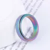 Frosted Rotatable Bandringen Gouden regenboog roestvrijstalen vinger roterende spinnerring voor vrouwelijke mannen mode sieraden wil en zandig