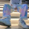 Men's Jeans 2022 Korean High Street Woman Tie-dye Casual Oversize Hip Hop Loose Straight Male Fashion Denim Pants