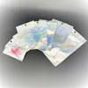 Small to Big Sizes Self Seal Bags Hologram Holographic Clear for Zip Resealable Plastic Retail Lock Packaging Bags Zipper Mylar Bag Package Pouch