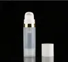 Tom 10 ml luftfri pumpflaskor Lotion klar luftlös flaska för kosmetisk med silverguldlinje Kosmetisk förpackning sn6303