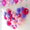 Holiday Supplies 10" (25cm) Fluffy Tissue Paper Pom Poms Hanging Rose Flower Balls Garlands Wedding Baby Shower Party Decoration Y0730