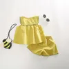 Sommer Baby Mädchen Freizeitkleidung Sets reine Baumwolle großer Umlegekragen ärmellose Weste und Shorts 2 Stück 210508