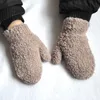 Warmom Plush Thick Warm Baby Gloves Winter Plus Velvet Mittens Children Kid Coral Fleece Full Finger Gloves For 1-4Y Kids Gloves 211023