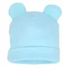 Enfants Coton Solide Cap Doux Chaud Chapeau De Bande Dessinée Mignon Ours Oreille Chapeaux pour Garçons Fille Mignon Oreilles Printemps Automne Bébé Enfants Beanie Caps Y21111