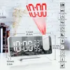 Electronic Alarm Clock Digital Ceiling Projector With Thermometer Calendar LED USB FM Radio For Snooze Projection Function 210804