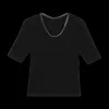 Fashion Summer Tight Half sleeve T-shirt Korean Women O collar Slim All-Match black Tops 210507
