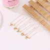 Fashion Tiny Heart Dainty Initial Necklace Gold Letter Name Choker Necklaces For Women Pendant Jewelry Gift