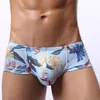 Mutande Uomo Stampato Boxer Slip Maschile Rigonfio Pouch Costumi da bagno Vita bassa Abbigliamento da spiaggia Costume da bagno uomo Biancheria intima sexy Pantaloncini da surf