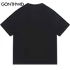 Gothic T Shirt Mens Streetwear Hip Hop Lightning Jesus Graphic Print Punk Tee 2022 Harajuku Fashion Short Sleeve Cotton Tshirts G1217