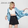 Jocoo Jolee Women Lapel Long Sleeve Trench Coat Fashion Ladies Open Front Outerwear Casual Asymmetric Coats Overcoat Windbreaker 210619