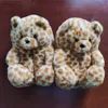 Belles pantoufles en peluche Toddler Size Teddy Bear Slipper Confortable House Woman Furry Fur Slides