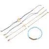 Link, ketting LH 5 stks / set Kralen Armbanden Armbanden Hart / Kaart Dubbele Dubbele Blauwe Link voor Dames Mode Ronde Pailletten Pulseras Mujer