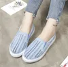 Women Loafers Espadrilles TOP-Quality Casual Flat Fabric Shoes Summer Hollow Round Canvas Trainers Pink Blue Fashion Walking Sports Skate Shoe 006