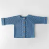 Bébé garçons filles tenues vêtements ensemble né feuille tricot manteau + barboteuses costume printemps automne vêtements pour bébés 210521