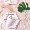 Disposable Dinnerware Rose Gold Party Tableware Champagne Cup Plate Straws 1st Birthday Wedding Decor Kids Baby Shower Supplies