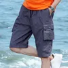 MANTLCONX Summer Style Mens Multi Pocket Cargo Shorts Male Cotton Shorts Mens Casual Short Pants Trouers Plus Size 7XL 8XL 210322