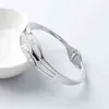 Fine4u b098 Luxus Zirkonen Manschette Armband 316L Edelstahl Armbänder Armreifen für Frauen Hochzeit Schmuck Geschenke