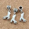50pcs / lot Ancient silver 3D Roller Skates Charms Big Hole Beads For Jewelry Making Bracelet Necklace Findings 11.5X32.5MM A-118a