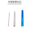 Set Aluminum Alloy Case Box Storage Stash Jars Flat Bottom 5 colors With Telescopic Stainless Steel Straw Brush