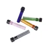 Cool Kleurrijke Glas Droog Kruid Tabak Filter Pijpen Draagbare Prerol Rolling Sigaret Houder One Hitter Roken Mondstuk Catcher Thread Cover Lock Handpipe DHL