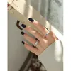 Kinel Silber 925 Schmuck Ringe für Frauen Minimalistische Textur Kette Hochzeit Party Zubehör Geschenk anillos 2021