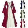 Automne dames Vintage robe femmes à manches longues 2021 mode gothique rétro filles Cosplay Costume princesse fête Sarongs