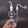 7.5 인치 물 담뱃대 유리 봉 물 파이프 흡연 봉 inlineWindmill Perc Recycler Dab Rig 10mm 남성 오일 버너 파이프 흡연 액세서리