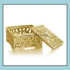 Favor Event Festive Party Home & Garden200Pcs Vintage Chocolate Boxes Wedding Candy Storage Box Hollow Gold-Plated Sier Plated Decoration Su