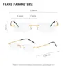 Сплавные очки Titanium Men European Design Square Rimless Рецепт Очки Очки Очки Рамка для женщин Модные Солнцезащитные Очки Рамки