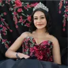 Siyah saten balo elbisesi quinceanera elbise ile gül boncukları 3d çiçekler prenses sevgilim boyun resmi balo elbiseleri tatlı 16 elbise vestido de 15 anos