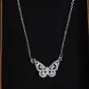 Forest rose gold temperament smart Butterfly Necklace micro inlaid with white stone super flash Lovers Necklaces female ZC2979762121