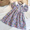 Zomer meisje Europese en Amerikaanse pastorale stijl Floral jurk kinderen Koreaanse halter chiffon baby kinderen prinses 210625