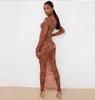 Sukienki codzienne 2021 Moda jesienna okrągła szyja seksowna szczupła torba biodra